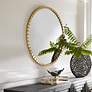 3_Uttermost Dandridge Metallic Gold Leaf 42" Round Oversized Wall Mirror more views