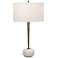 Uttermost Danes Black Nickel and White Tapered Table Lamp