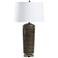 Uttermost Danes High-Gloss Charcoal Black Striped Ceramic Table Lamp