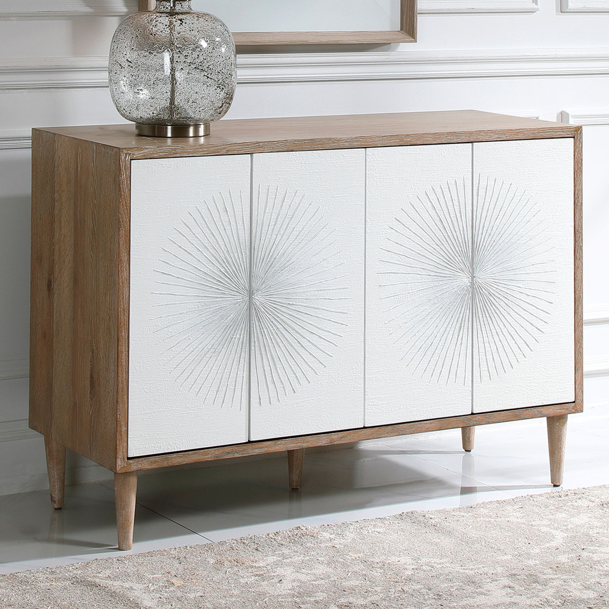 Copper grove taborley transitional 2024 white wood accent cabinet