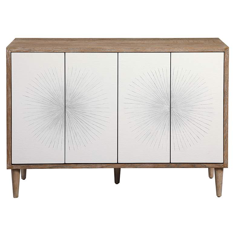 Image 7 Uttermost Dani 48 inch Wide Natural and White 4-Door Modern Accent Cabinet more views