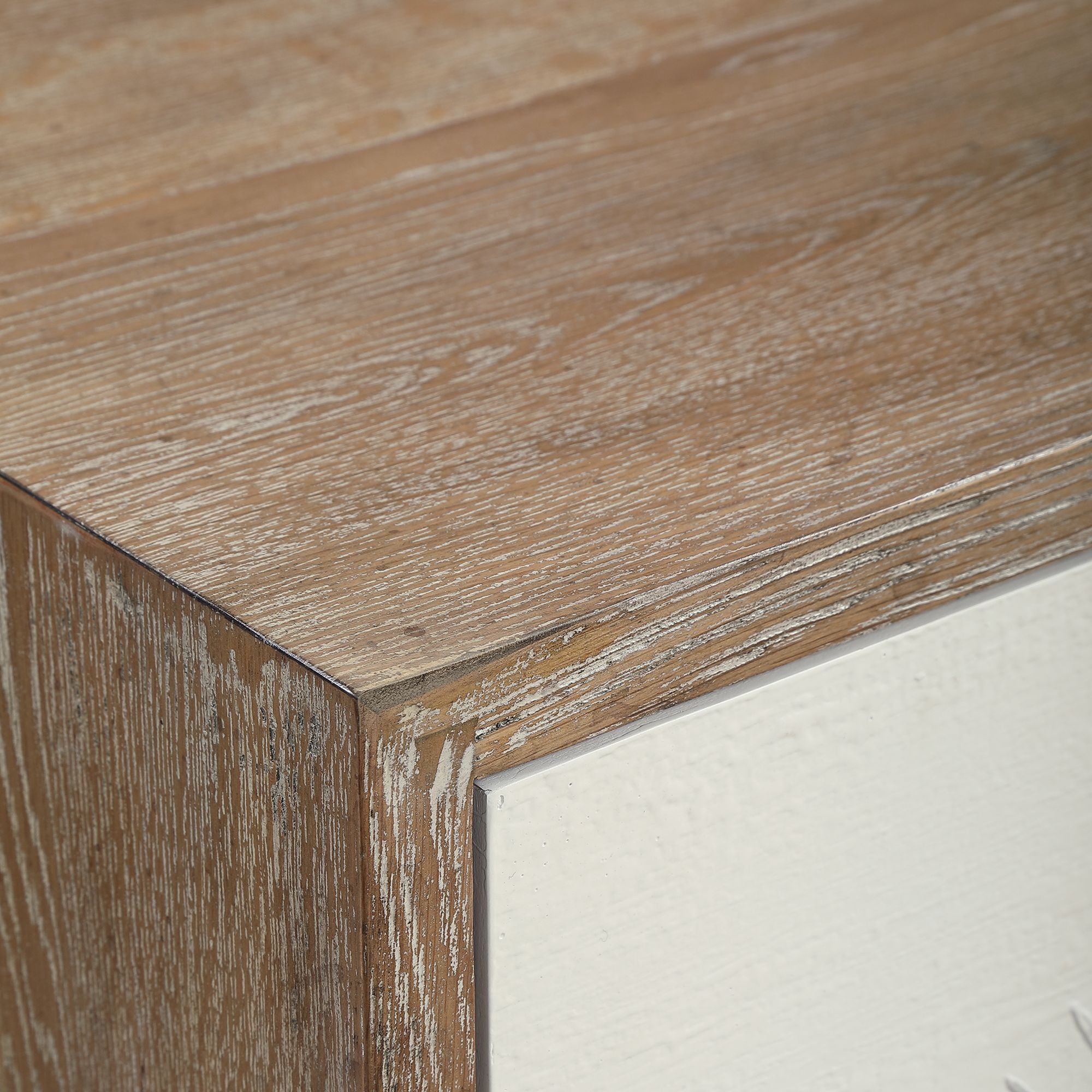 Uttermost Dani 48" Wide Natural and White 4-Door Modern Accent Cabinet