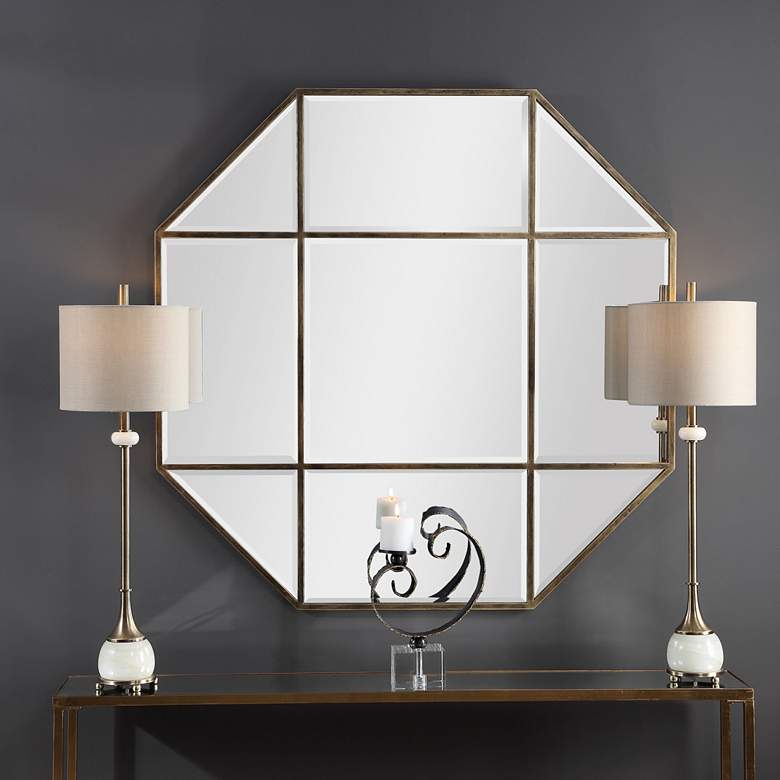 Image 1 Uttermost Daniella Brass 48 inch x 48 inch Octagon Wall Mirror