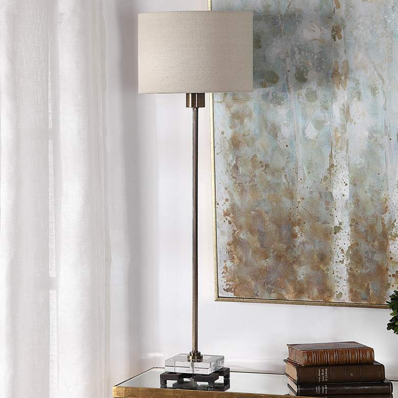 Image 1 Uttermost Danyon 33" High Antique Brass Buffet Table Lamp
