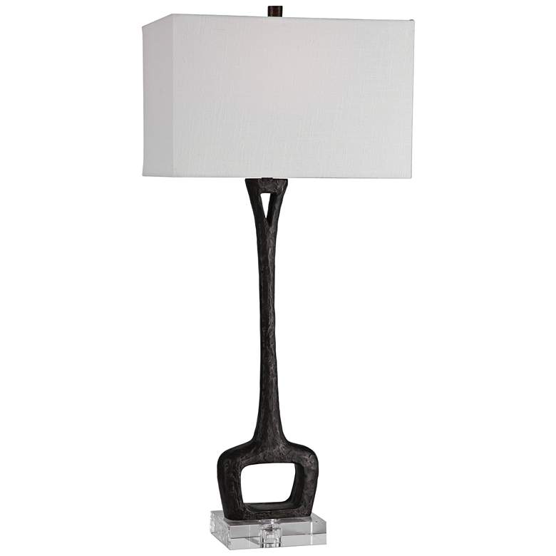 Image 2 Uttermost Darbie 35 3/4" Modern Aged Black Cast Iron Table Lamp