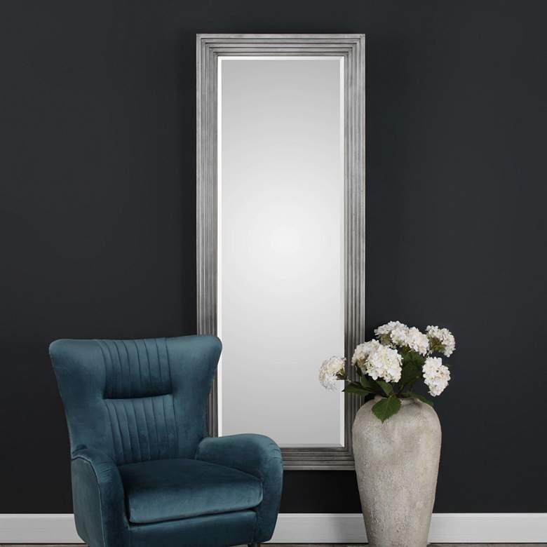 Image 1 Uttermost Dario Silver 30 1/2" x 78 1/2" Wall Mirror
