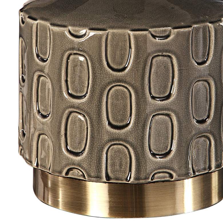 Image 5 Uttermost Darrin 30" Crackled Gray Glaze Ceramic Table Lamp more views