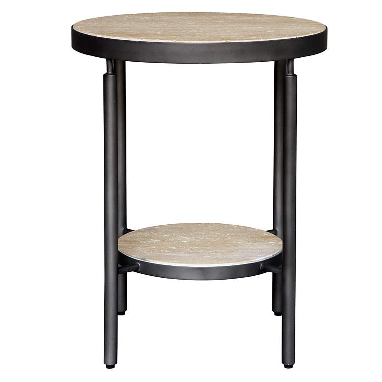 Image 2 Uttermost Dauntless 19" Wide Black Round Side Table