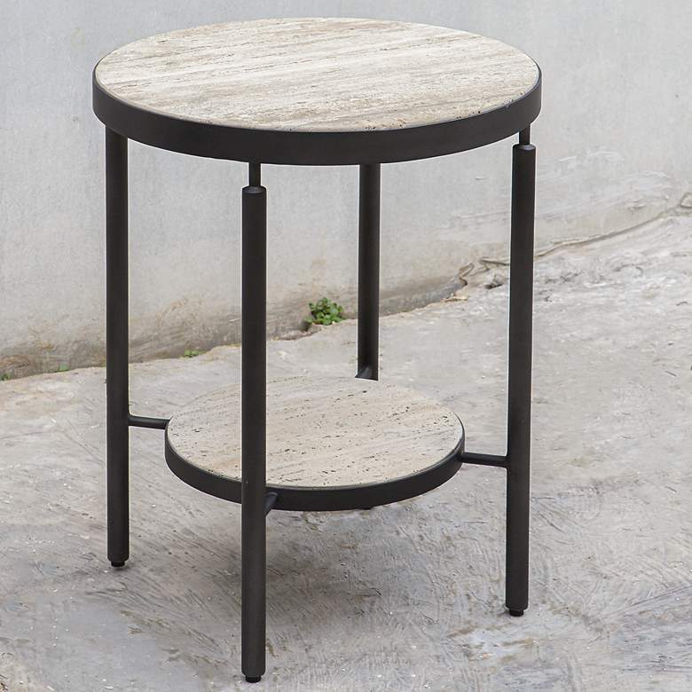 Image 1 Uttermost Dauntless 19" Wide Black Round Side Table