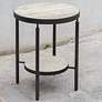 1_Uttermost Dauntless 19" Wide Black Round Side Table