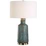 2_Uttermost Dauphine 27 1/4" Teal Glass Table Lamp