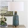 1_Uttermost Dauphine 27 1/4" Teal Glass Table Lamp