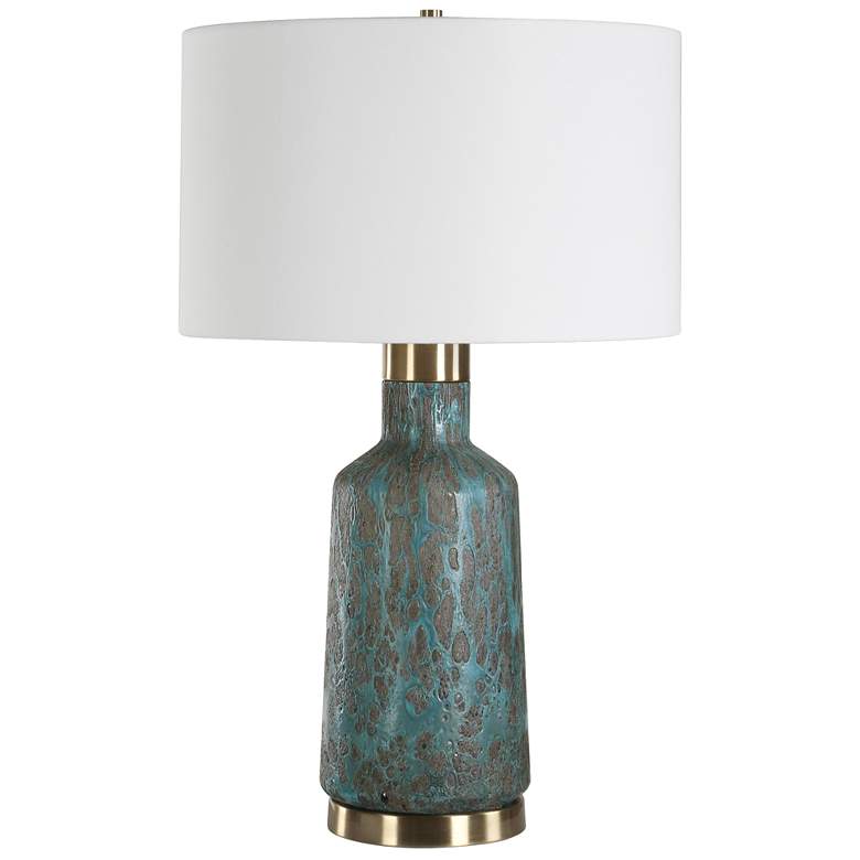Image 3 Uttermost Dauphine 27 1/4" Teal Glass Table Lamp more views