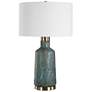 3_Uttermost Dauphine 27 1/4" Teal Glass Table Lamp more views
