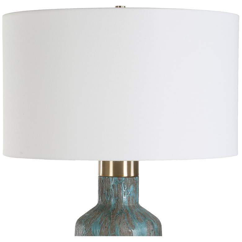 Image 4 Uttermost Dauphine 27 1/4" Teal Glass Table Lamp more views