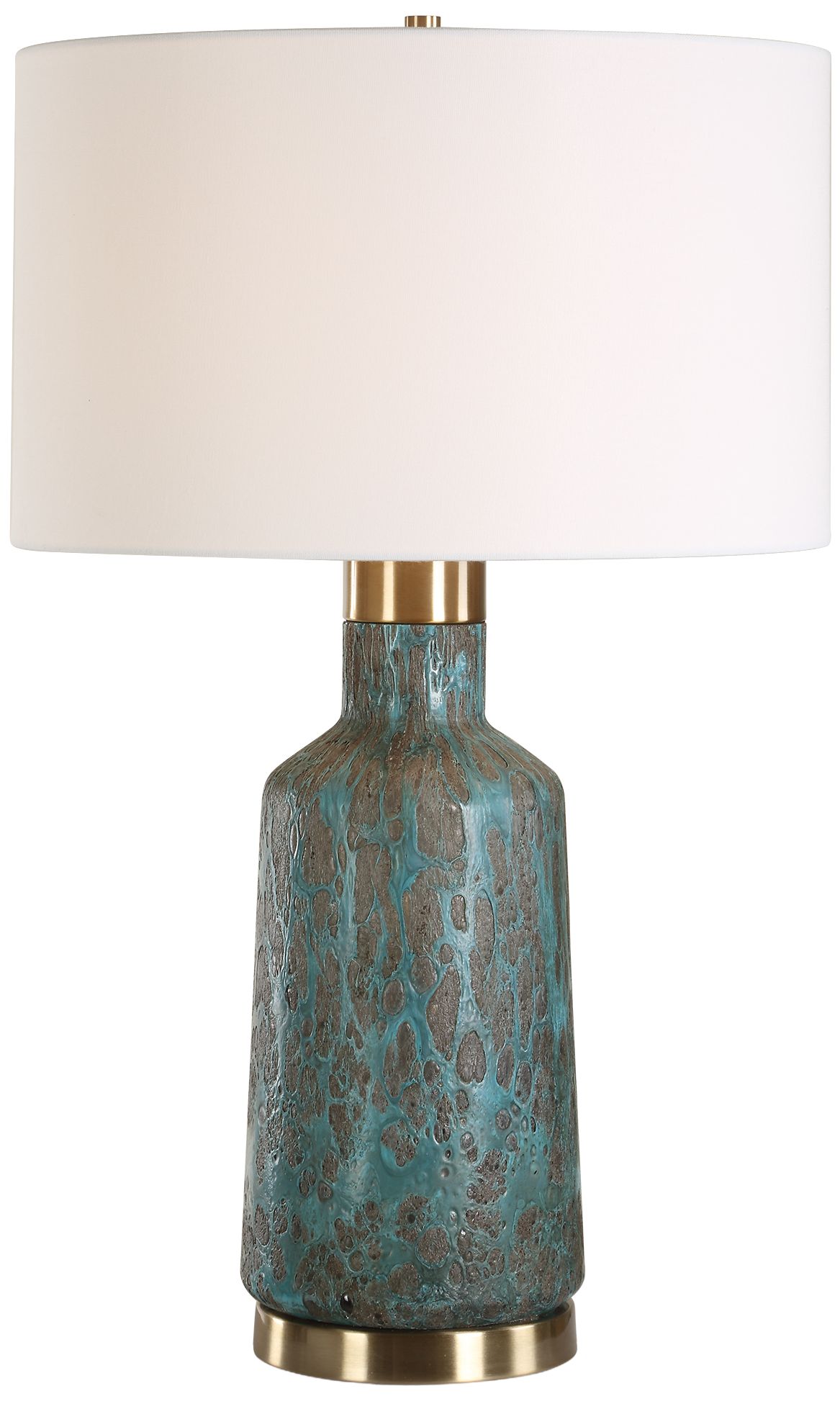Uttermost Dauphine Teal Glaze Glass Table Lamp