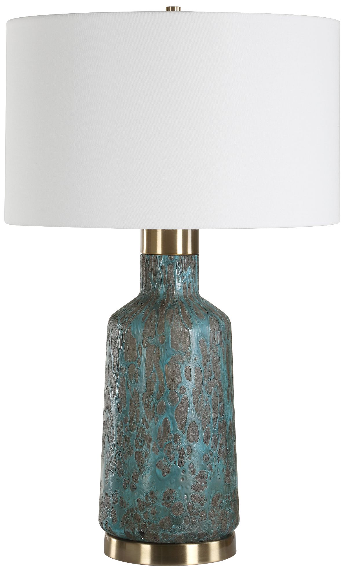 Image 3 Uttermost Dauphine Teal Glaze Glass Table Lamp more views