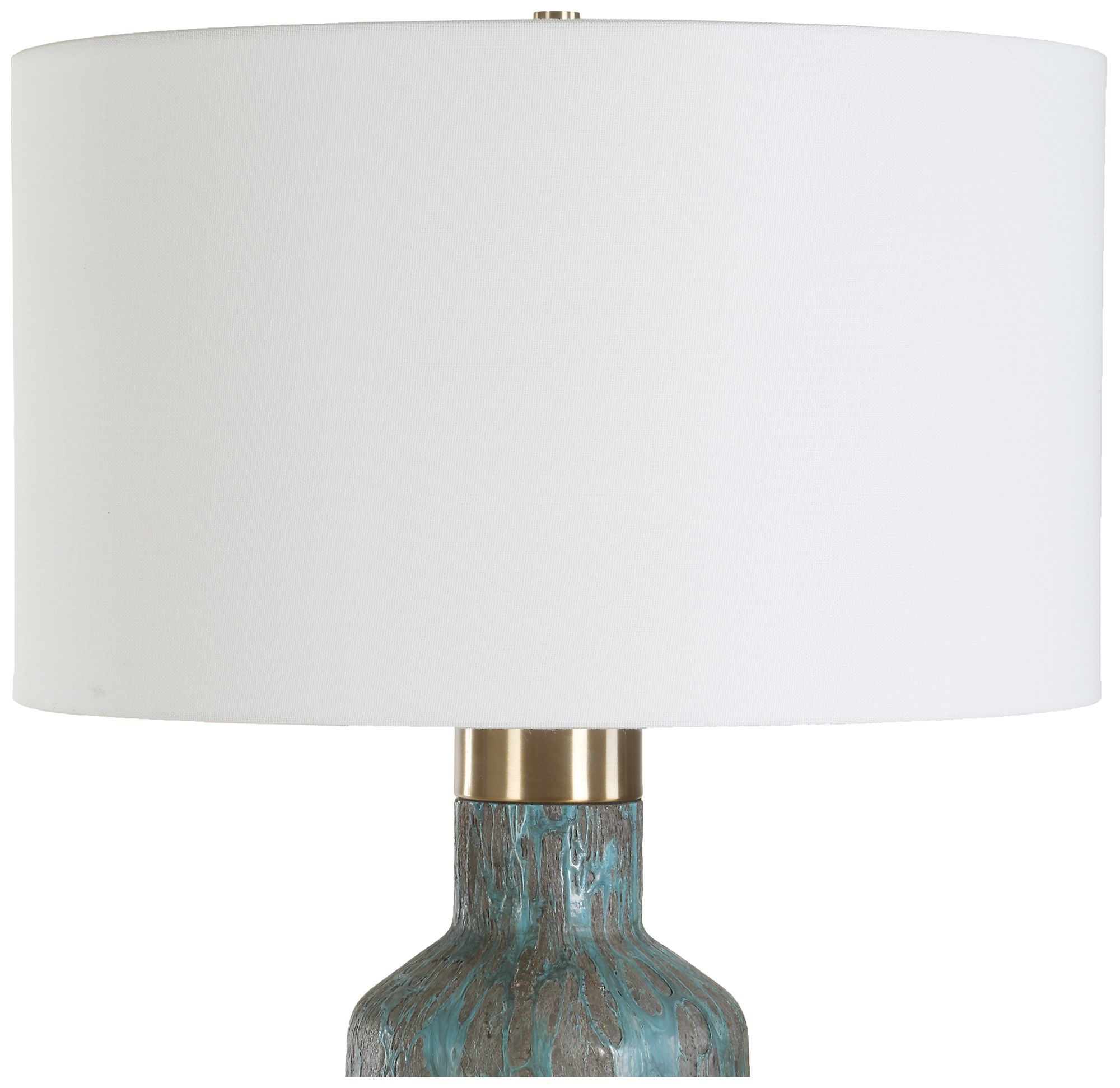 Image 4 Uttermost Dauphine Teal Glaze Glass Table Lamp more views