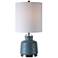Uttermost Davao Turquoise and Bronze Glass Buffet Table Lamp