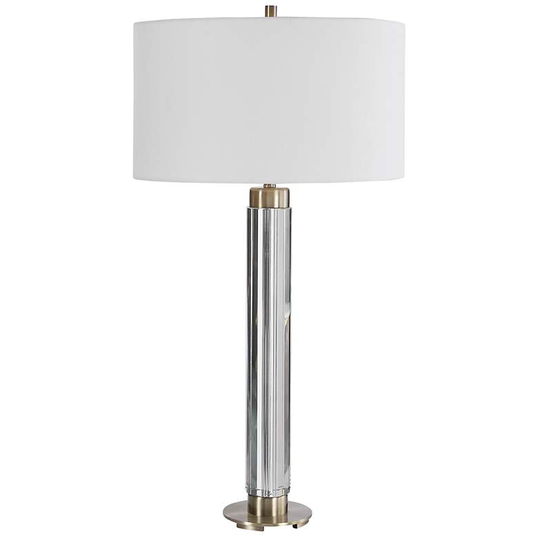 Image 2 Uttermost Davies Crystal Table Lamp with White Linen Shade