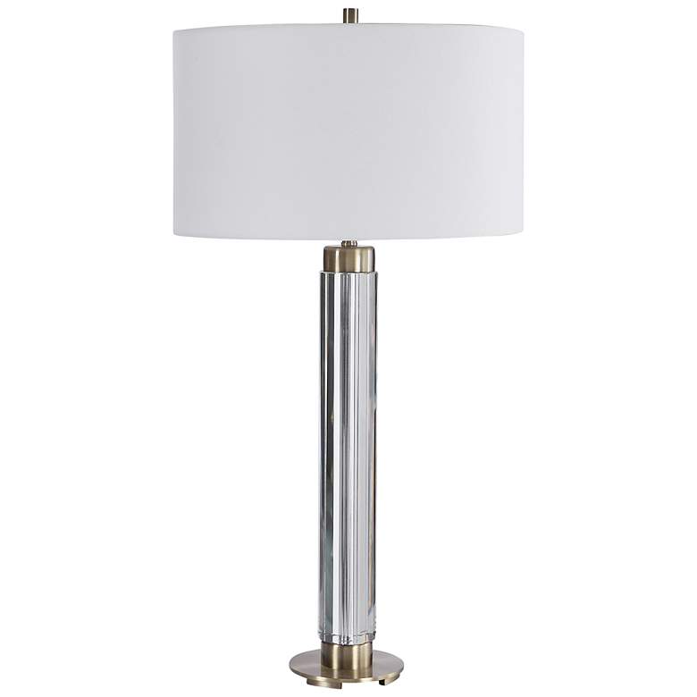 Image 7 Uttermost Davies Crystal Table Lamp with White Linen Shade more views