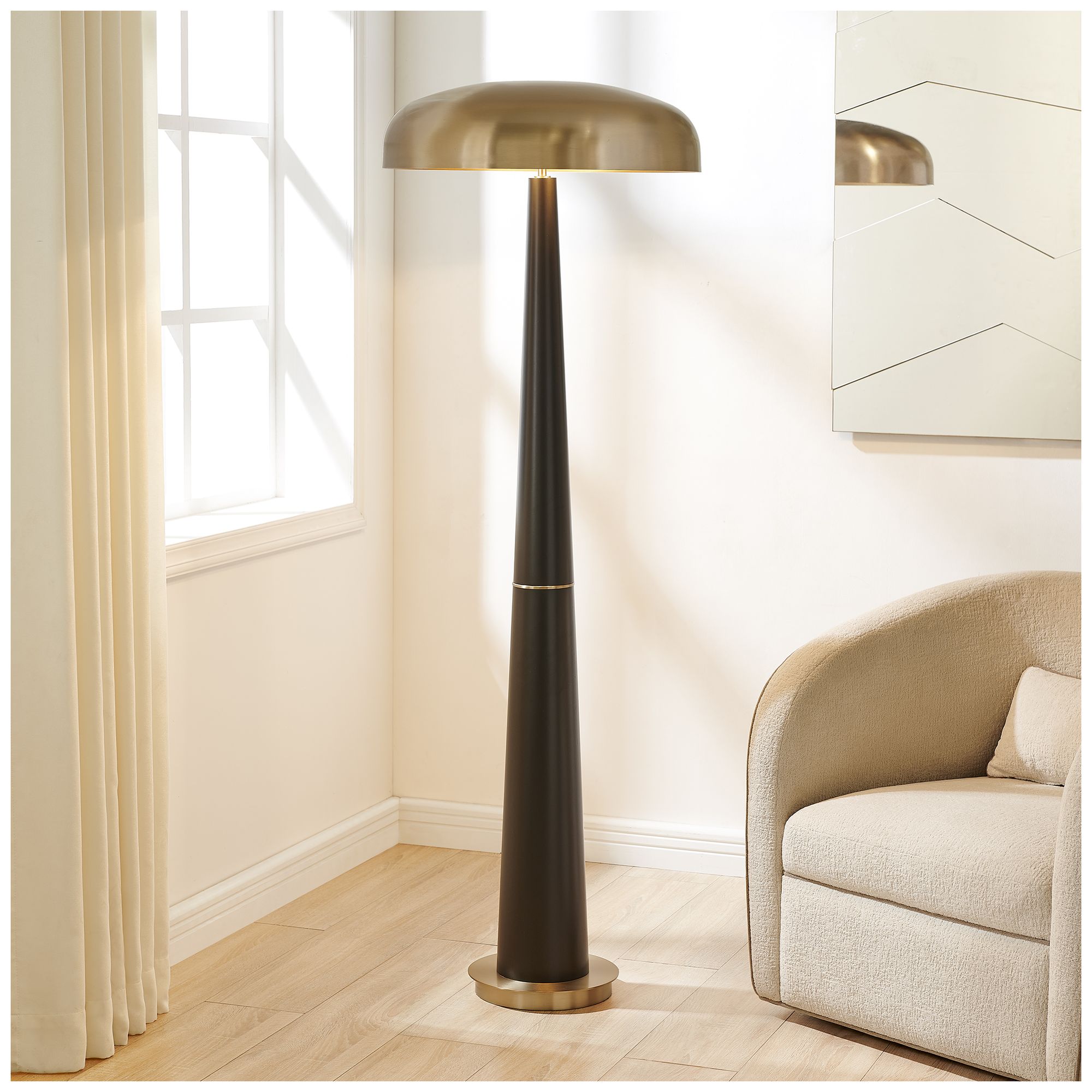 Image 2 Uttermost Davis 65" Dark Wood Floor Lamp more views