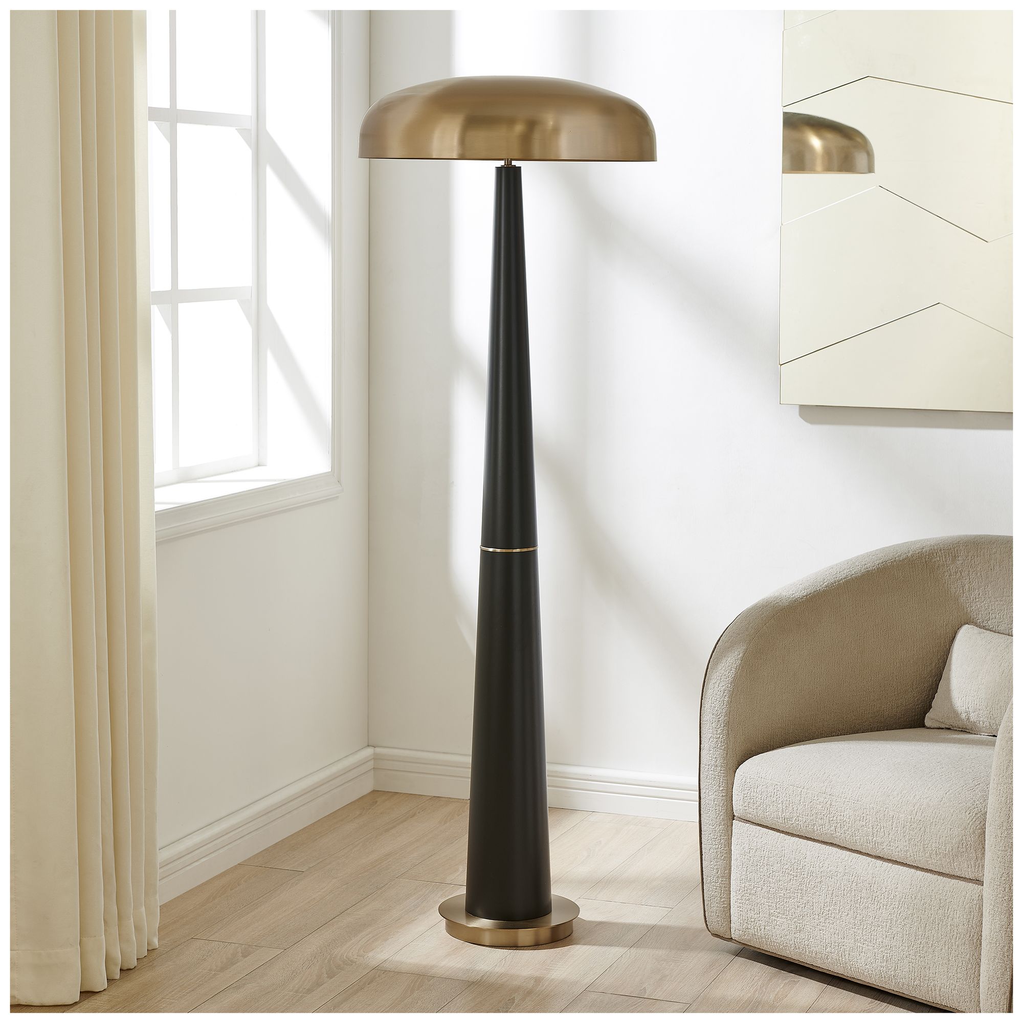 Image 3 Uttermost Davis 65" Dark Wood Floor Lamp more views