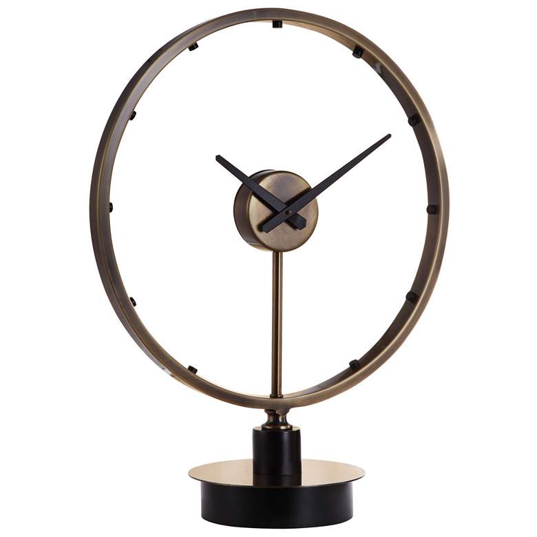 Uttermost Davy 24 1/2&quot; High Brass and Black Table Clock more views