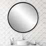 Uttermost Dawsyn Aged Black 44" Round Wall Mirror