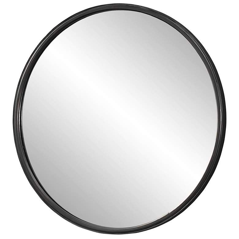 Image 5 Uttermost Dawsyn Aged Black 44 inch Round Wall Mirror more views