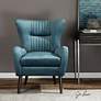 1_Uttermost Dax Teal Blue Velvet Tufted Accent Chair