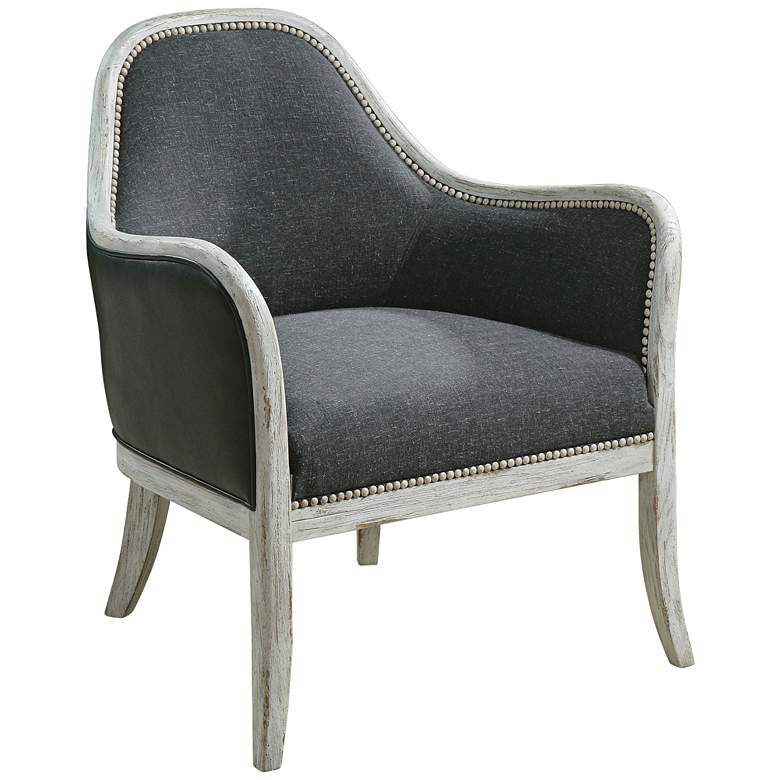 Image 1 Uttermost Dayla Indigo Faux Leather Accent Armchair