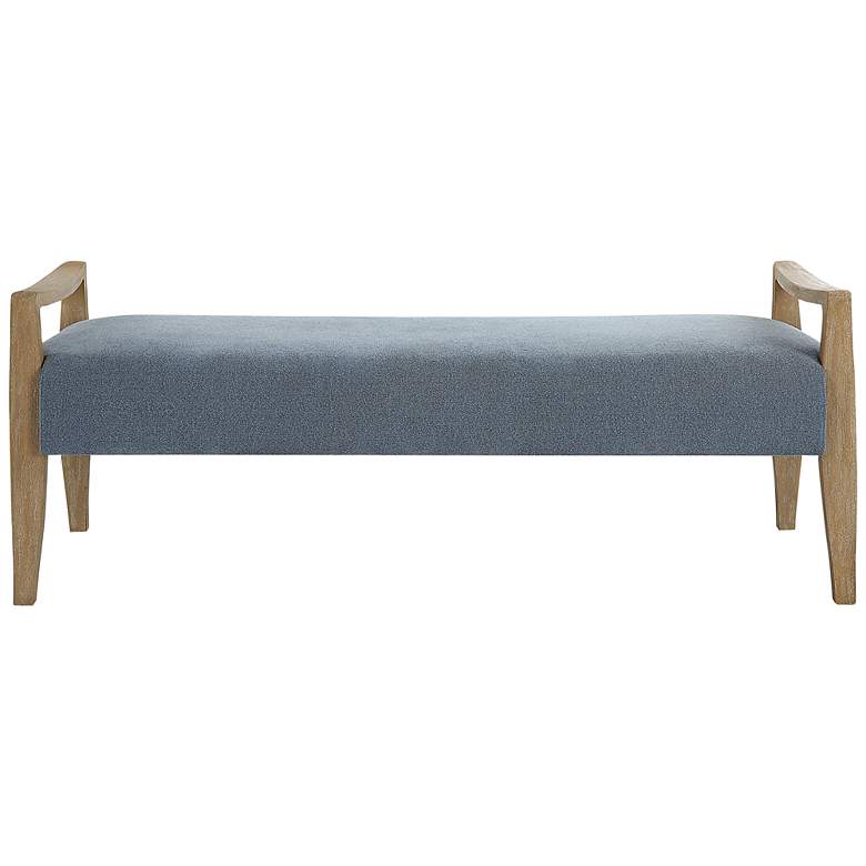 Image 2 Uttermost Daylight 59.25" Wide Blue Fabric Bench