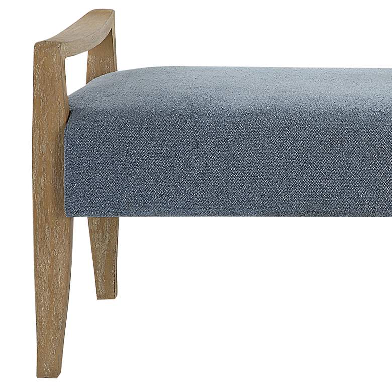Image 3 Uttermost Daylight 59.25" Wide Blue Fabric Bench more views
