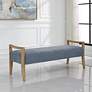 1_Uttermost Daylight 59"W Sky Blue Fabric Rectangular Bench