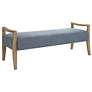 4_Uttermost Daylight 59"W Sky Blue Fabric Rectangular Bench more views