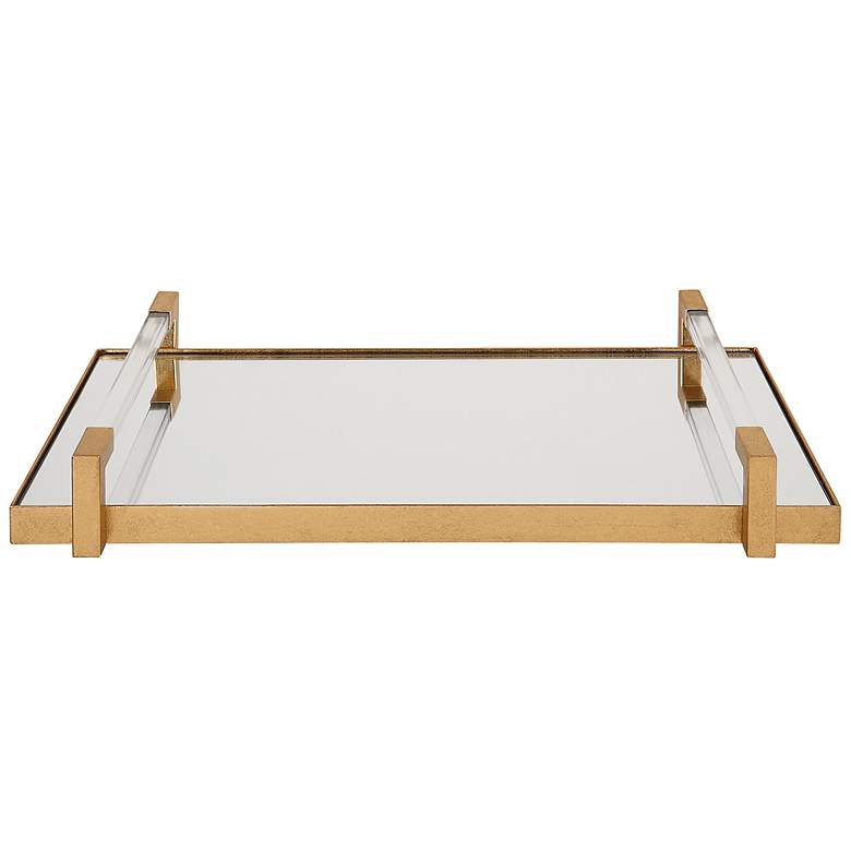 Image 2 Uttermost Deki 23 3/4" L Gold Iron and Acrylic Tray