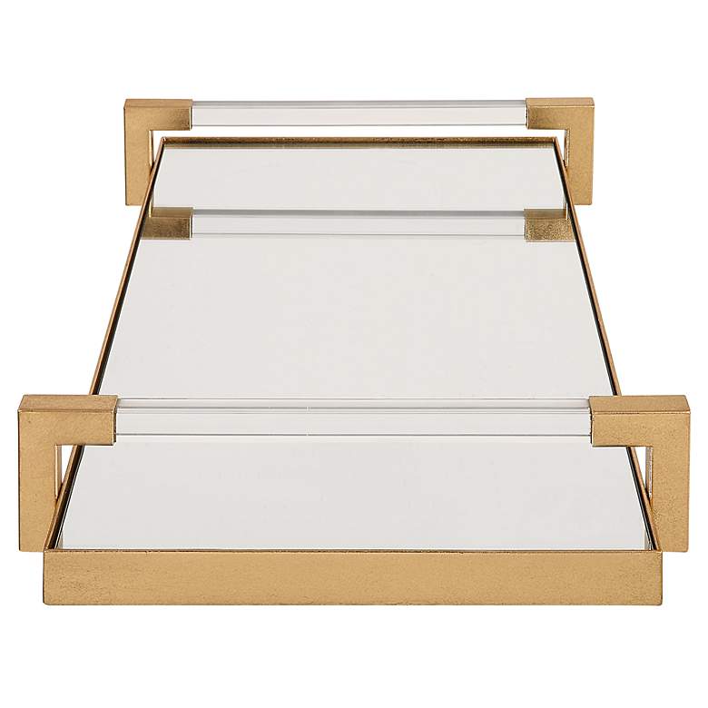 Image 4 Uttermost Deki 23 3/4" L Gold Iron and Acrylic Tray more views