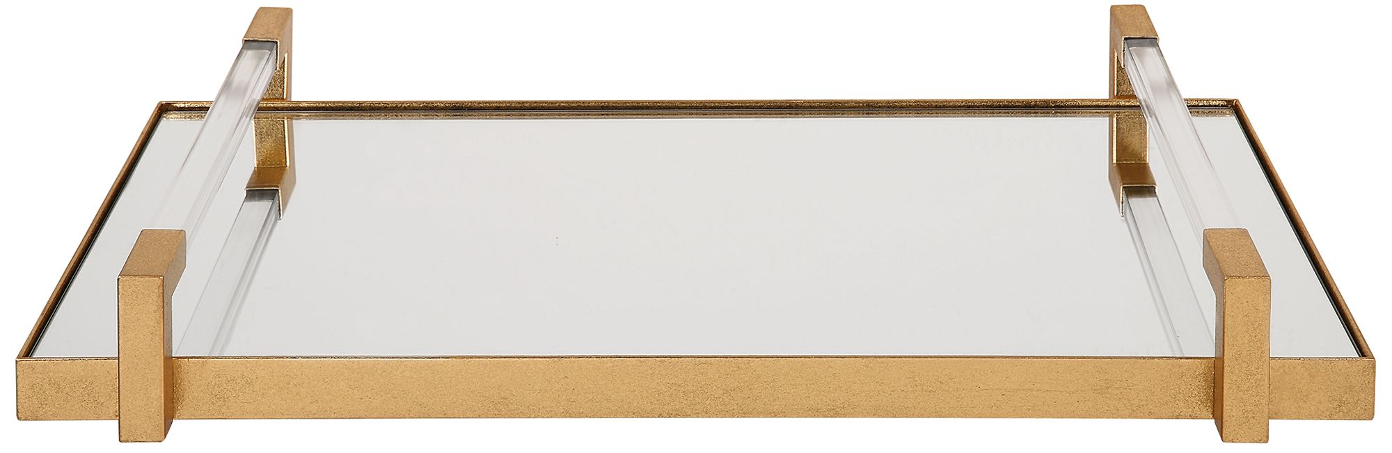 Image 2 Uttermost Deki 23 3/4" L Gold Iron and Acrylic Tray