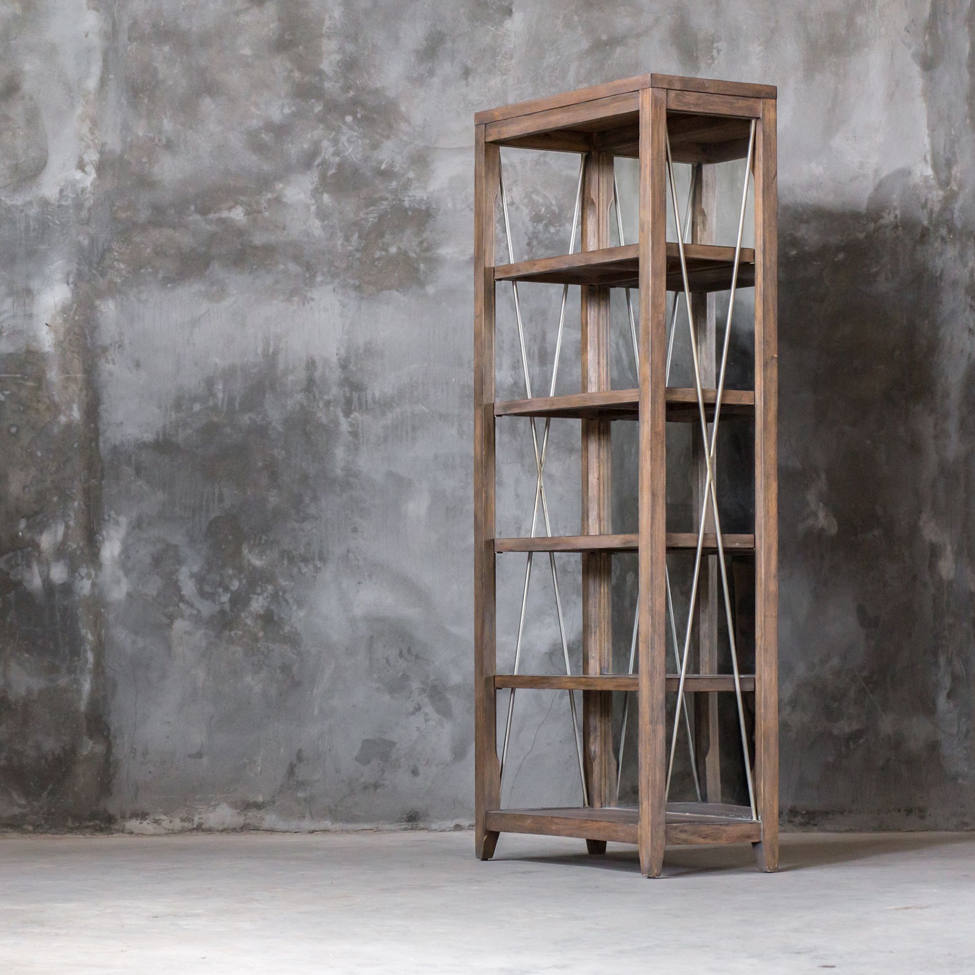 Image 2 Uttermost Delancey 90-in High Metal and Wood Etagere more views