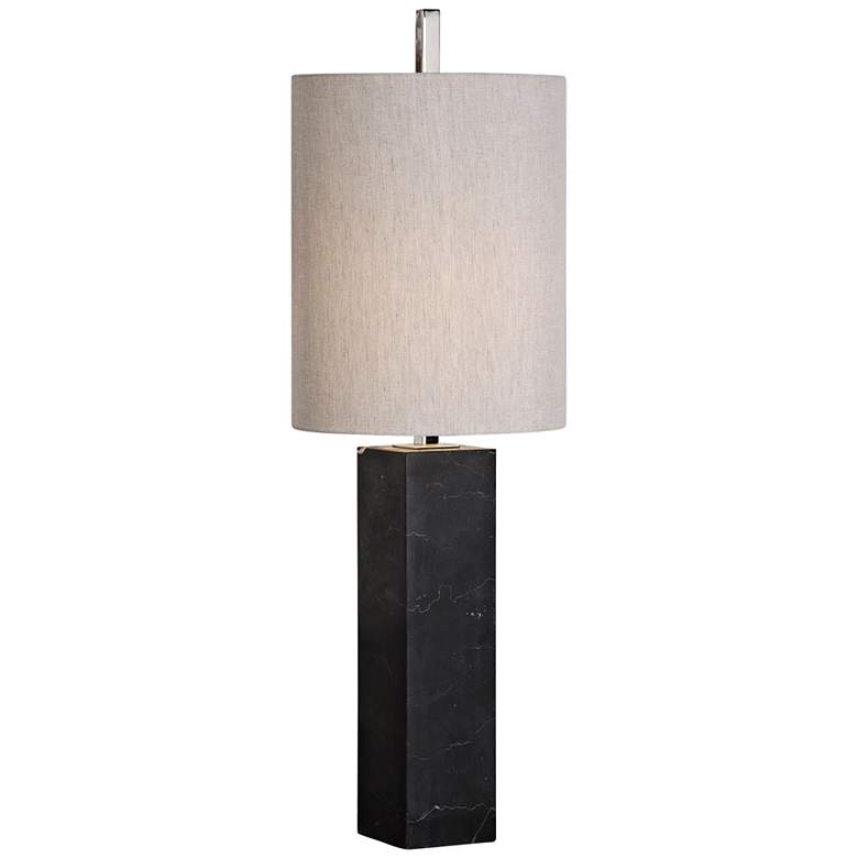 Image 2 Uttermost Delaney 32 1/4" High Black Marble Square Column Table Lamp