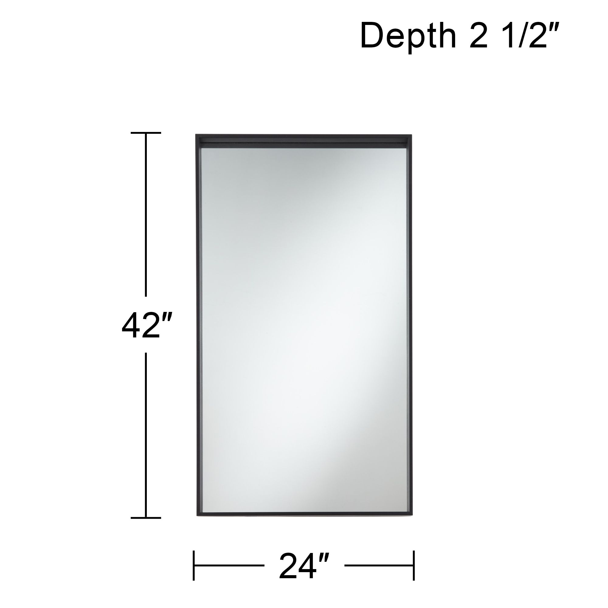 Uttermost Delaney Matte Black 24"x42" Rectangular Wall Mirror