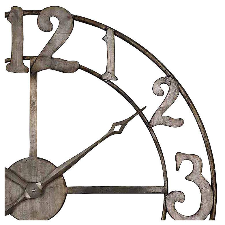 Image 2 Uttermost Delevan Silver 32 1/4 inch Round Wall Clock more views
