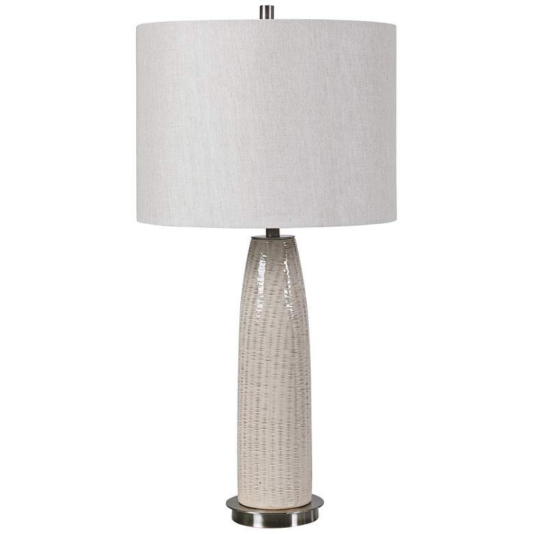 Image 2 Uttermost Delgado 27 3/4" Distressed Light Gray Ceramic Table Lamp