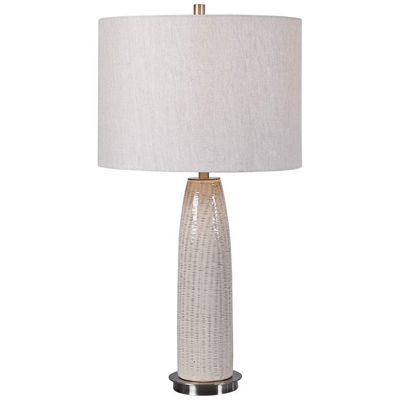 Image 6 Uttermost Delgado 27 3/4 inch Distressed Light Gray Ceramic Table Lamp more views