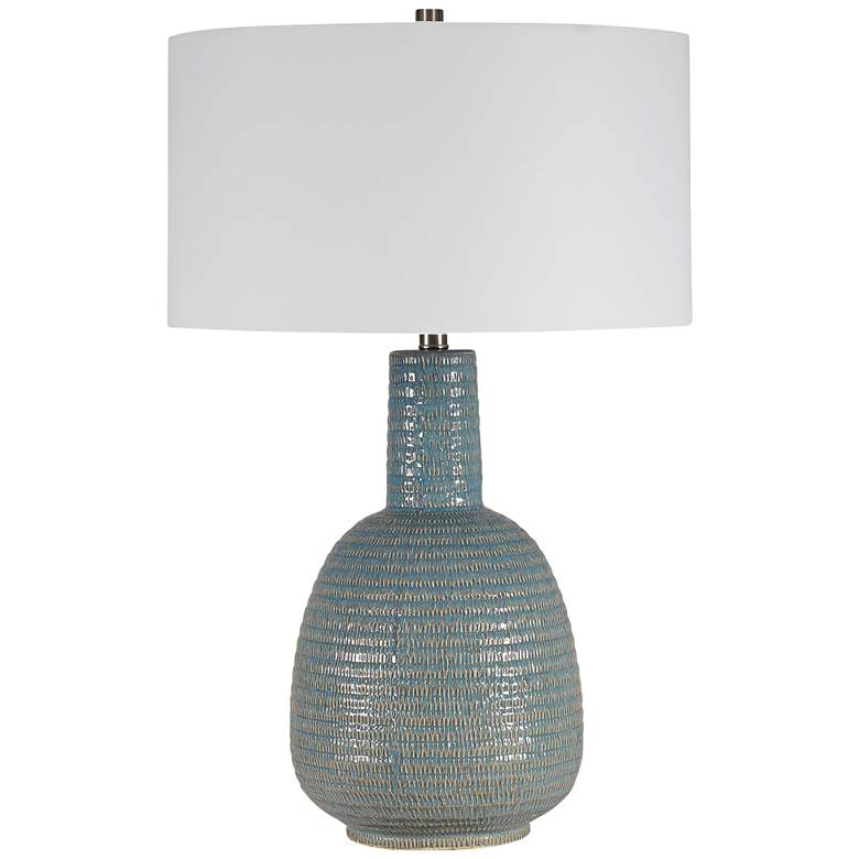 Image 2 Uttermost Delta Distressed Light Aqua Glaze Table Lamp