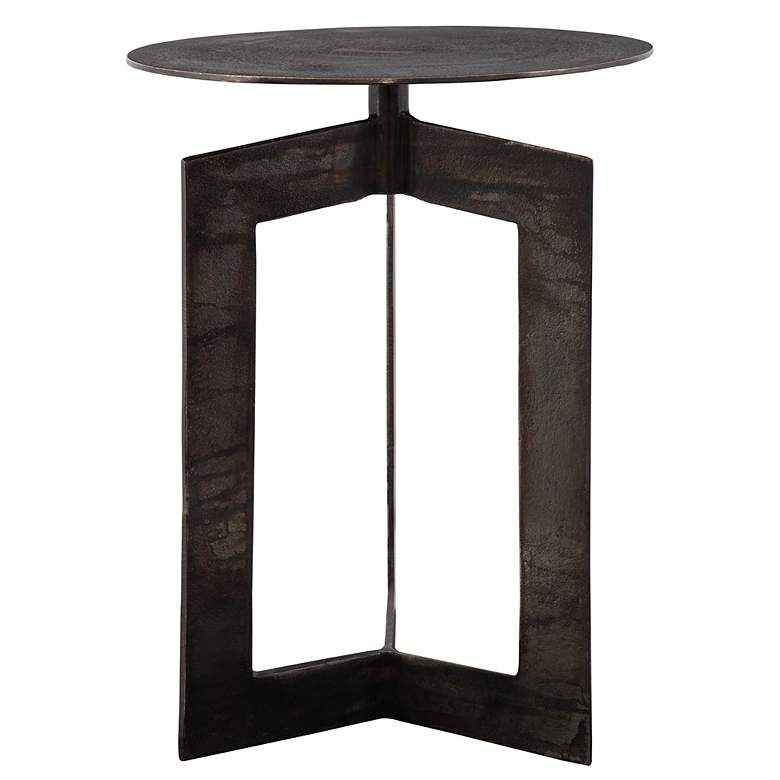Image 2 Uttermost Deltoid 17 1/2" Wide Rich Gunmetal Accent Table