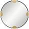 Uttermost Demia Matte Black Bronze and Gold 34" Round Wall Mirror