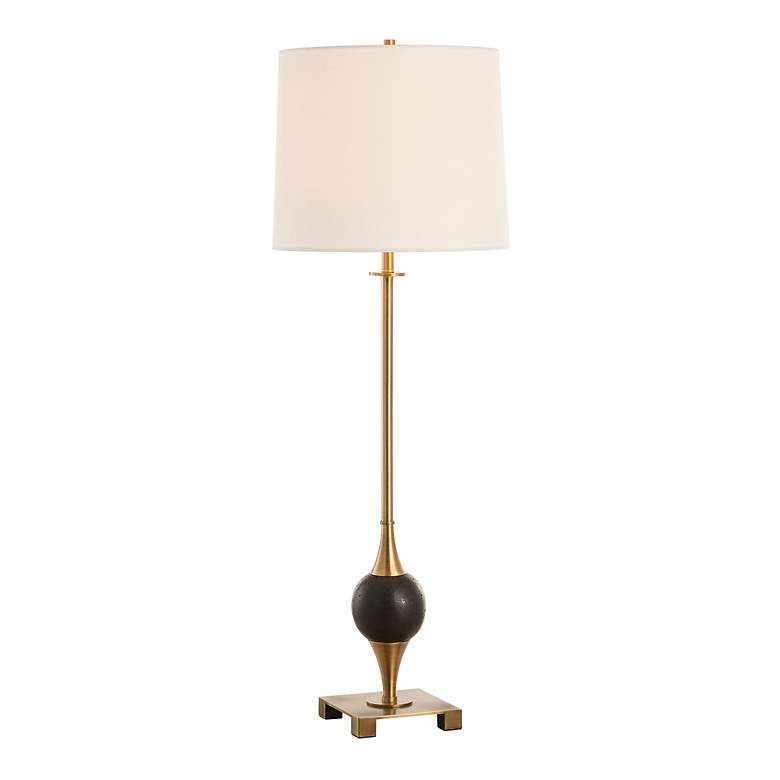 Image 2 Uttermost Dempsey Plated Brass Buffet Table Lamp