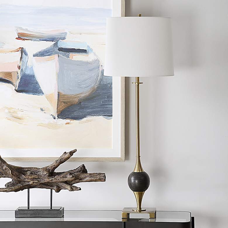 Image 4 Uttermost Dempsey Plated Brass Buffet Table Lamp more views